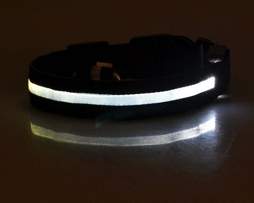 LED Luminous Collar Night Safety Flashing Glow in Dark Dog Cat IGH