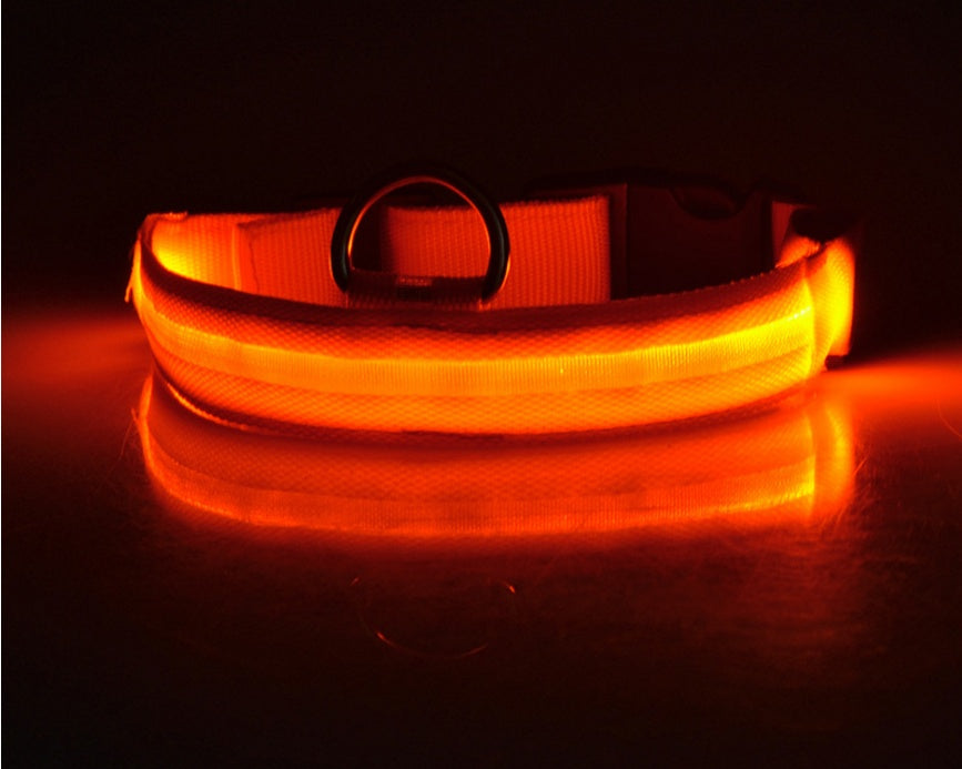 LED Luminous Collar Night Safety Flashing Glow in Dark Dog Cat IGH