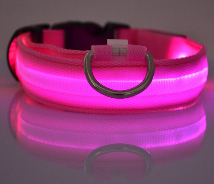 LED Luminous Collar Night Safety Flashing Glow in Dark Dog Cat IGH