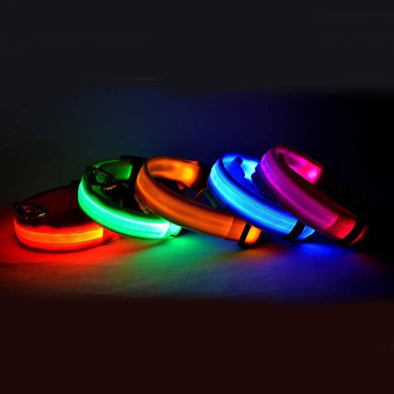 LED Luminous Collar Night Safety Flashing Glow in Dark Dog Cat IGH