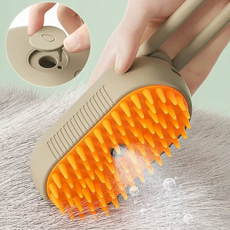 PawsSpa 3-in-1 Electric Pet Grooming Brush: Steamy Brush with Spray, Massaging Comb, and Hair Removal Function IGH