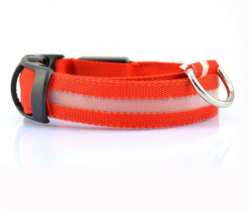 LED Luminous Collar Night Safety Flashing Glow in Dark Dog Cat IGH