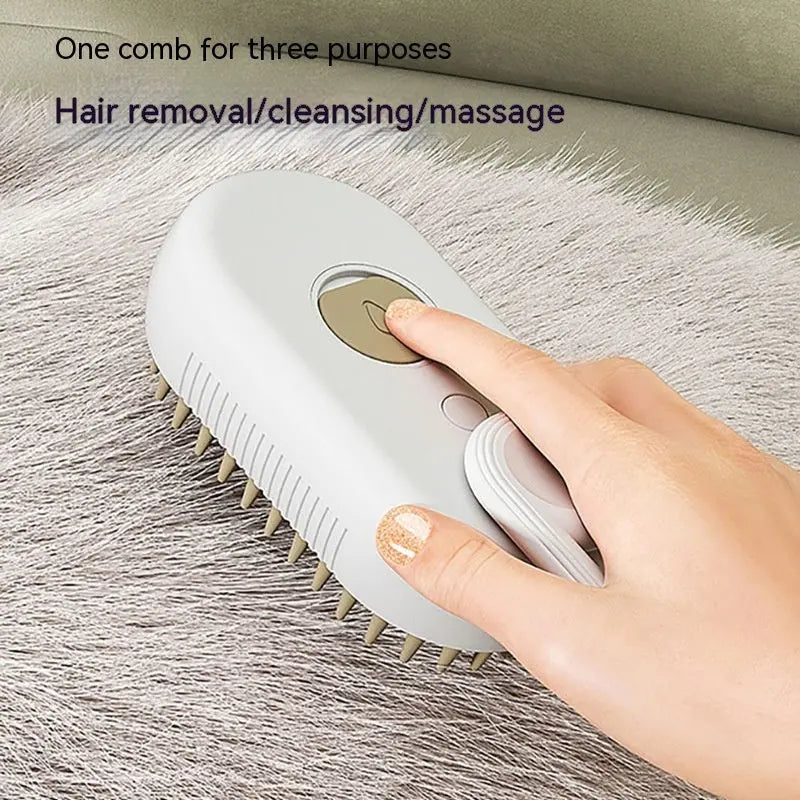 PawsSpa 3-in-1 Electric Pet Grooming Brush: Steamy Brush with Spray, Massaging Comb, and Hair Removal Function IGH