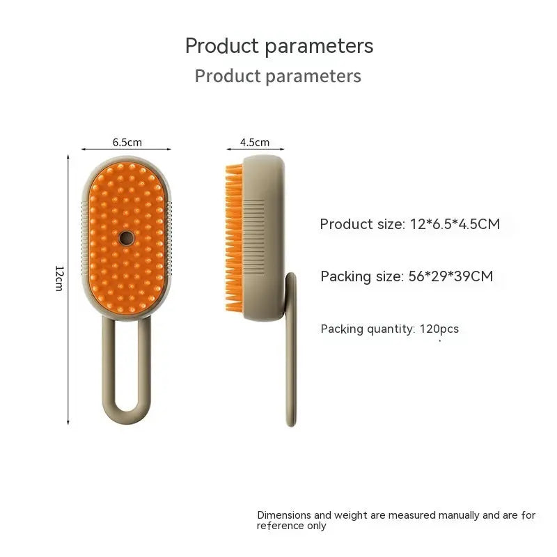 PawsSpa 3-in-1 Electric Pet Grooming Brush: Steamy Brush with Spray, Massaging Comb, and Hair Removal Function IGH