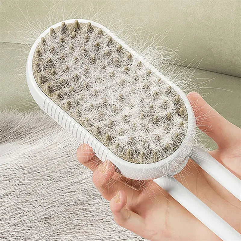PawsSpa 3-in-1 Electric Pet Grooming Brush: Steamy Brush with Spray, Massaging Comb, and Hair Removal Function IGH