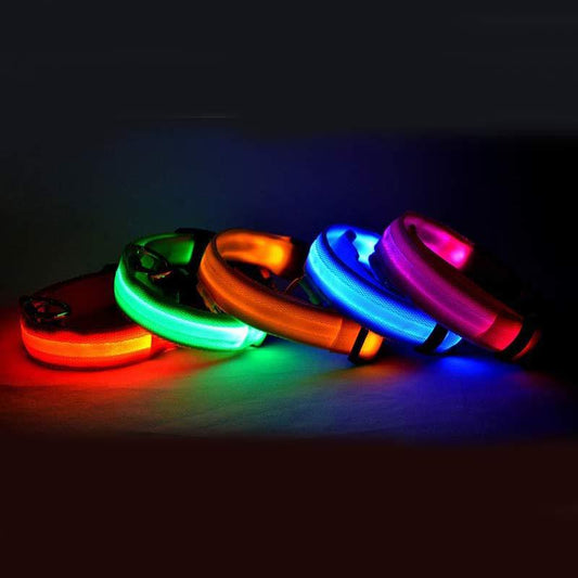 LED Luminous Collar Night Safety Flashing Glow in Dark Dog Cat IGH