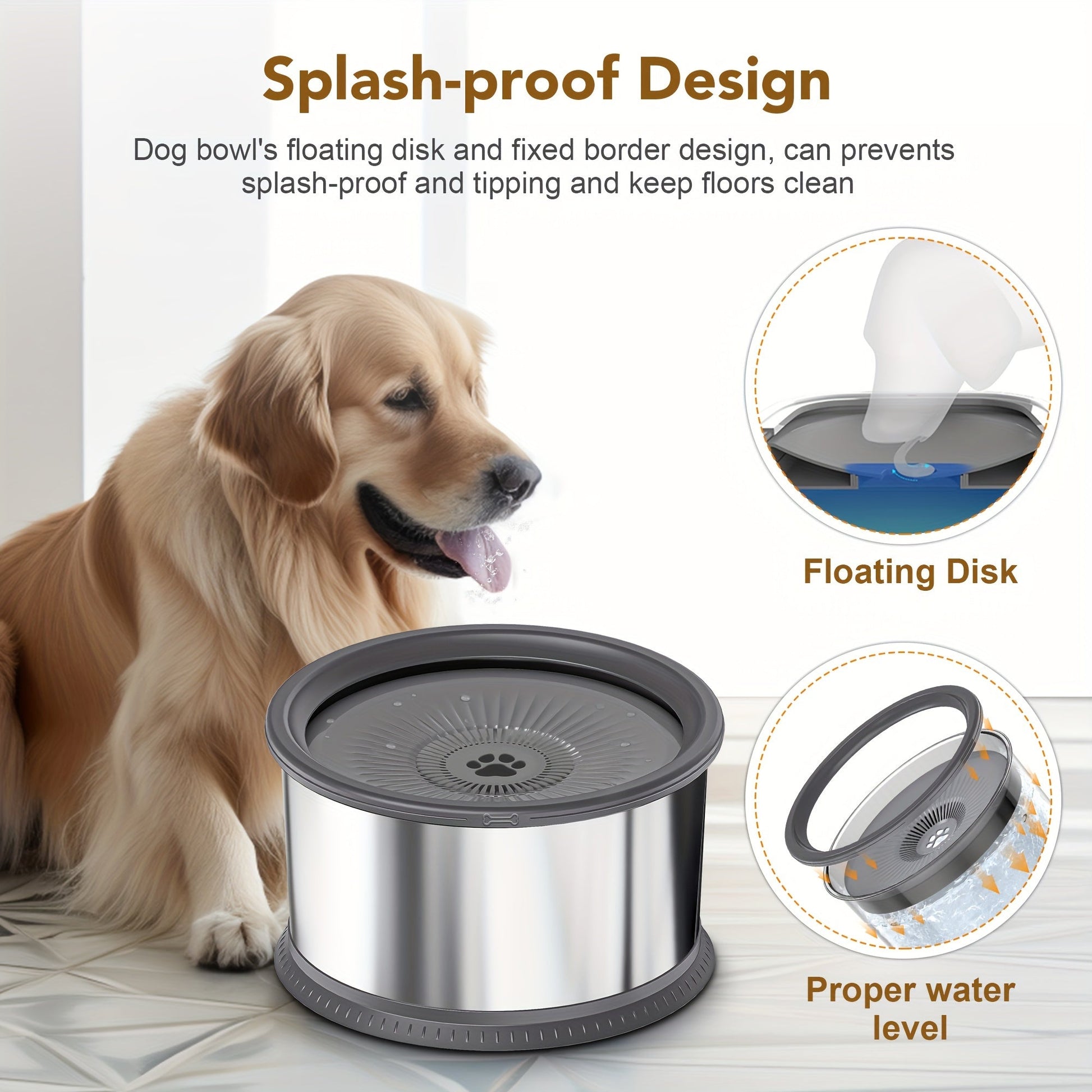 Extra Large Spill-Proof Dog Water Bowl-1