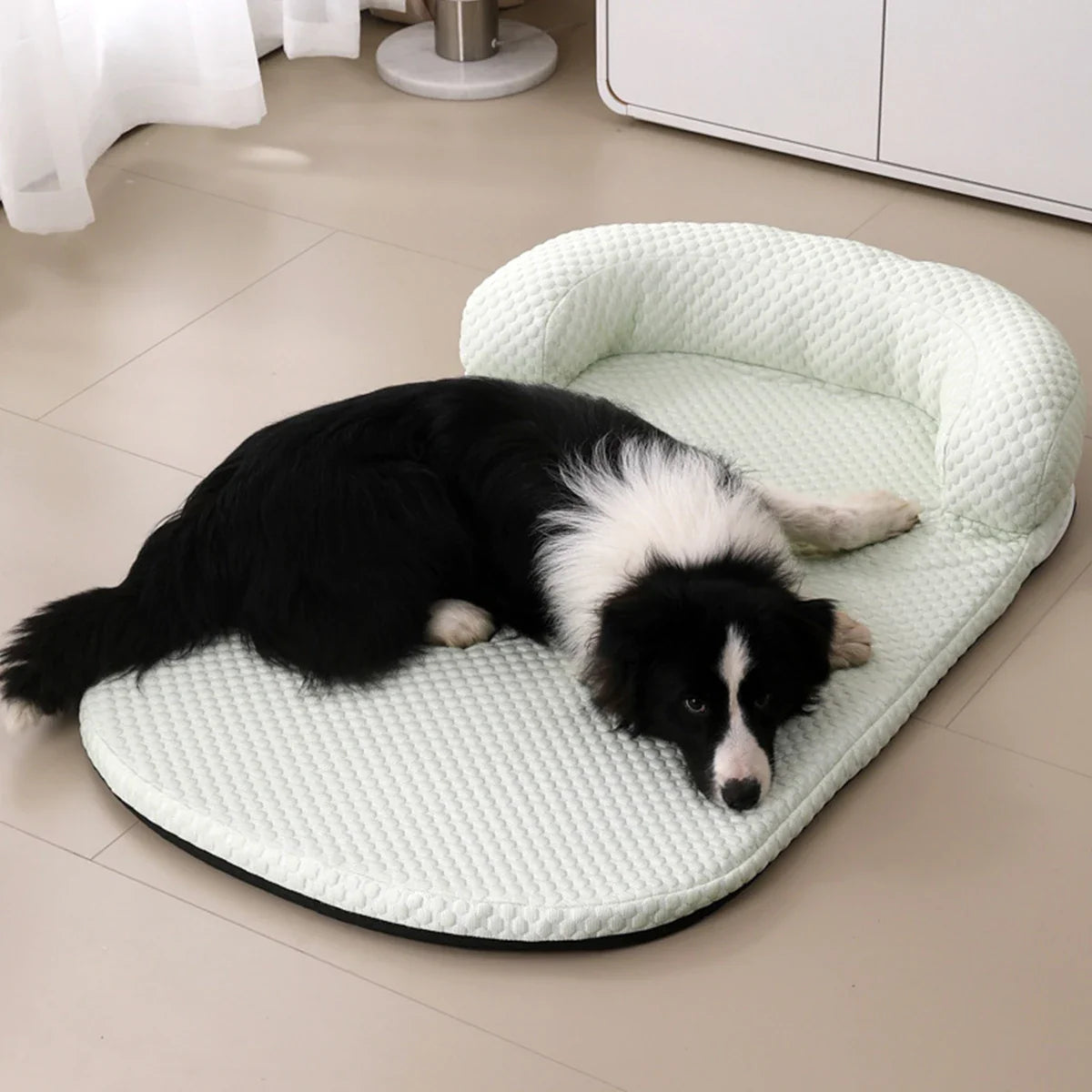 Breathable Large Dog Bed with Pillow Ice Silk Fabric