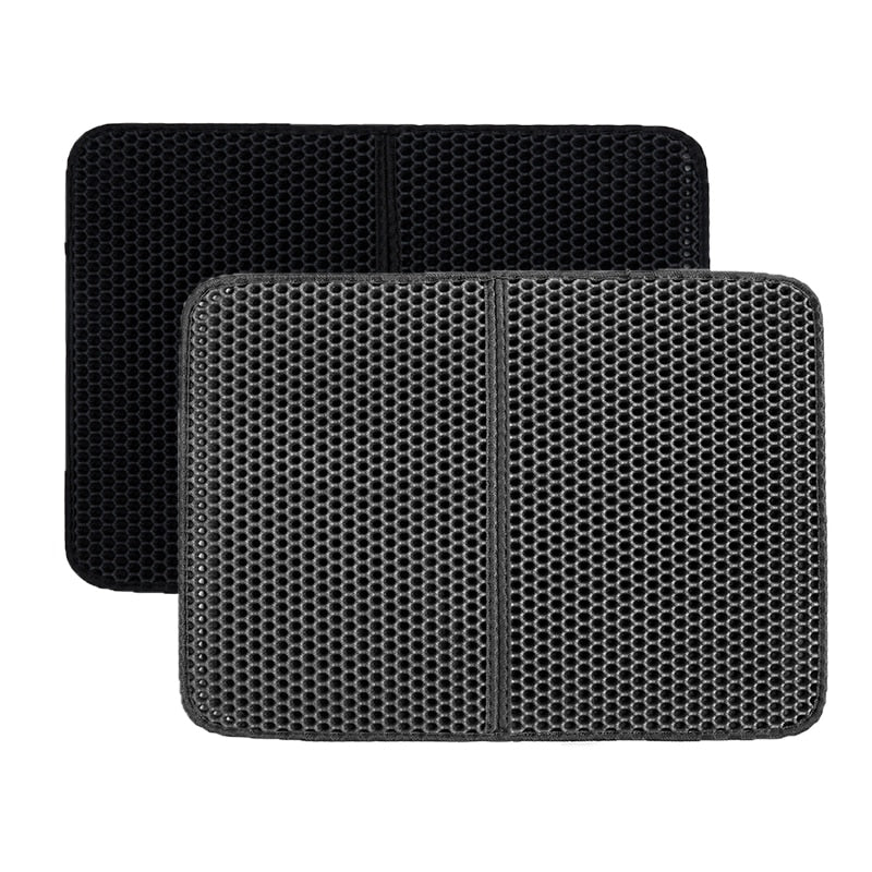 Pet Cat Litter Mat Waterproof EVA Double Layer Cat Litter Trapping Pet Litter Box Mat Clean Pad Products For Cats Accessories OBA