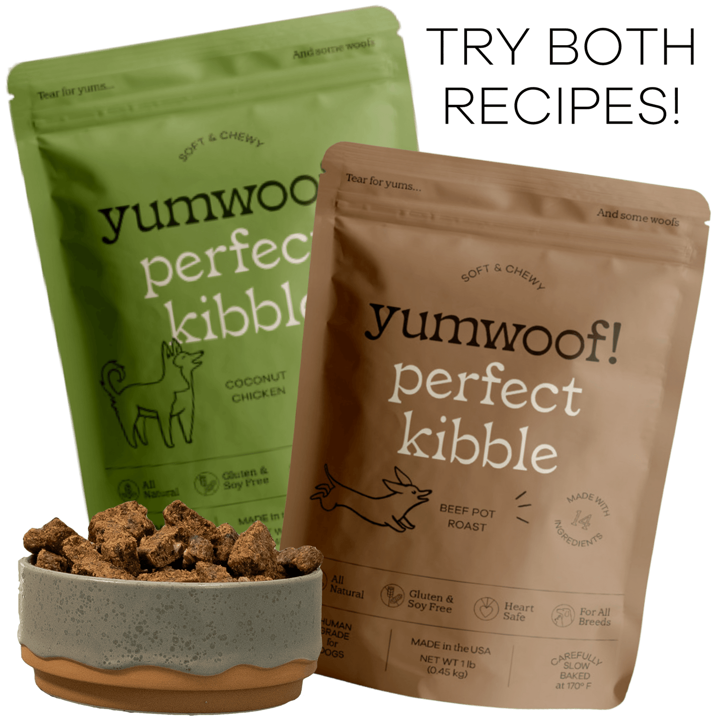 Perfect Kibble - Topper Size Sample Pack Yumwoof Natural Pet Food