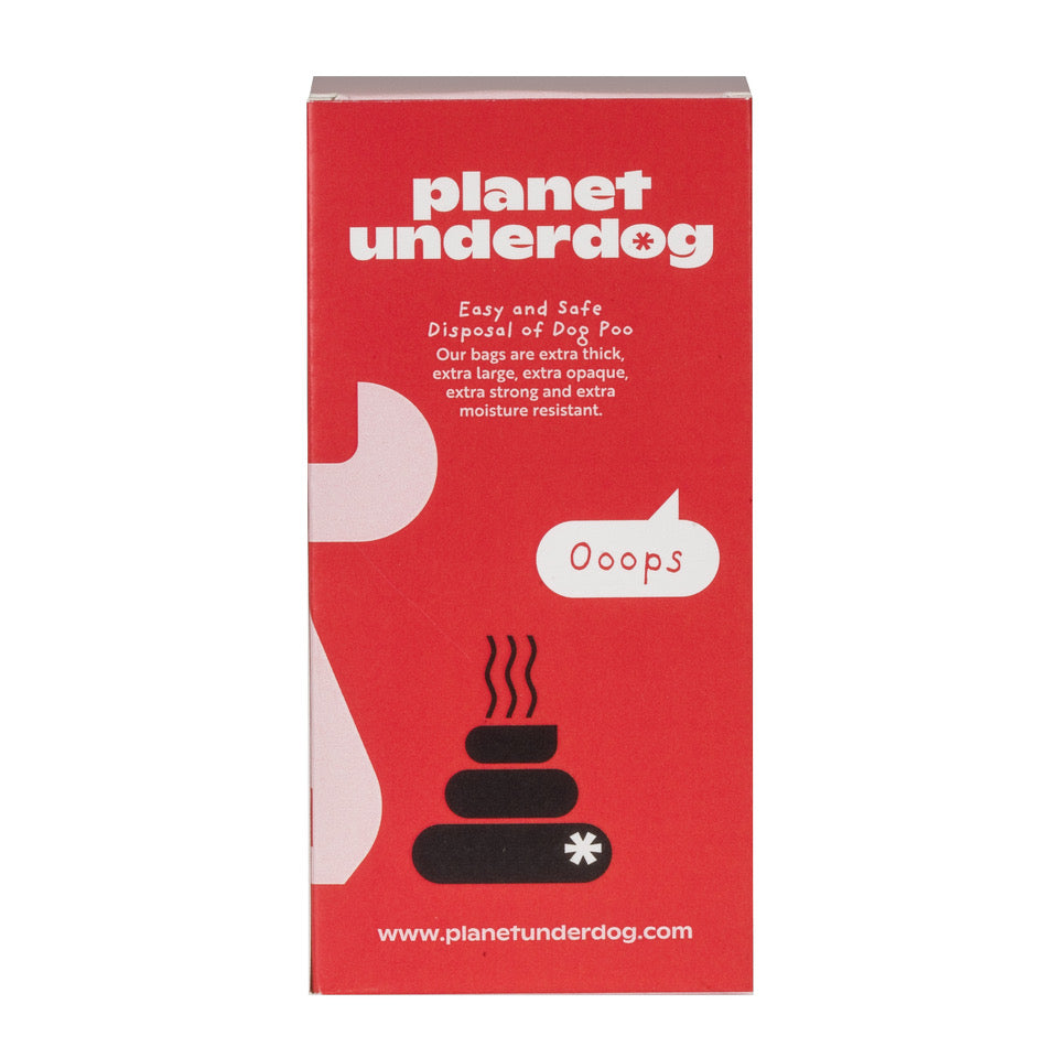 120 Planet Underdog Compostable Dog Poop Bags - Red Box Planet Underdog