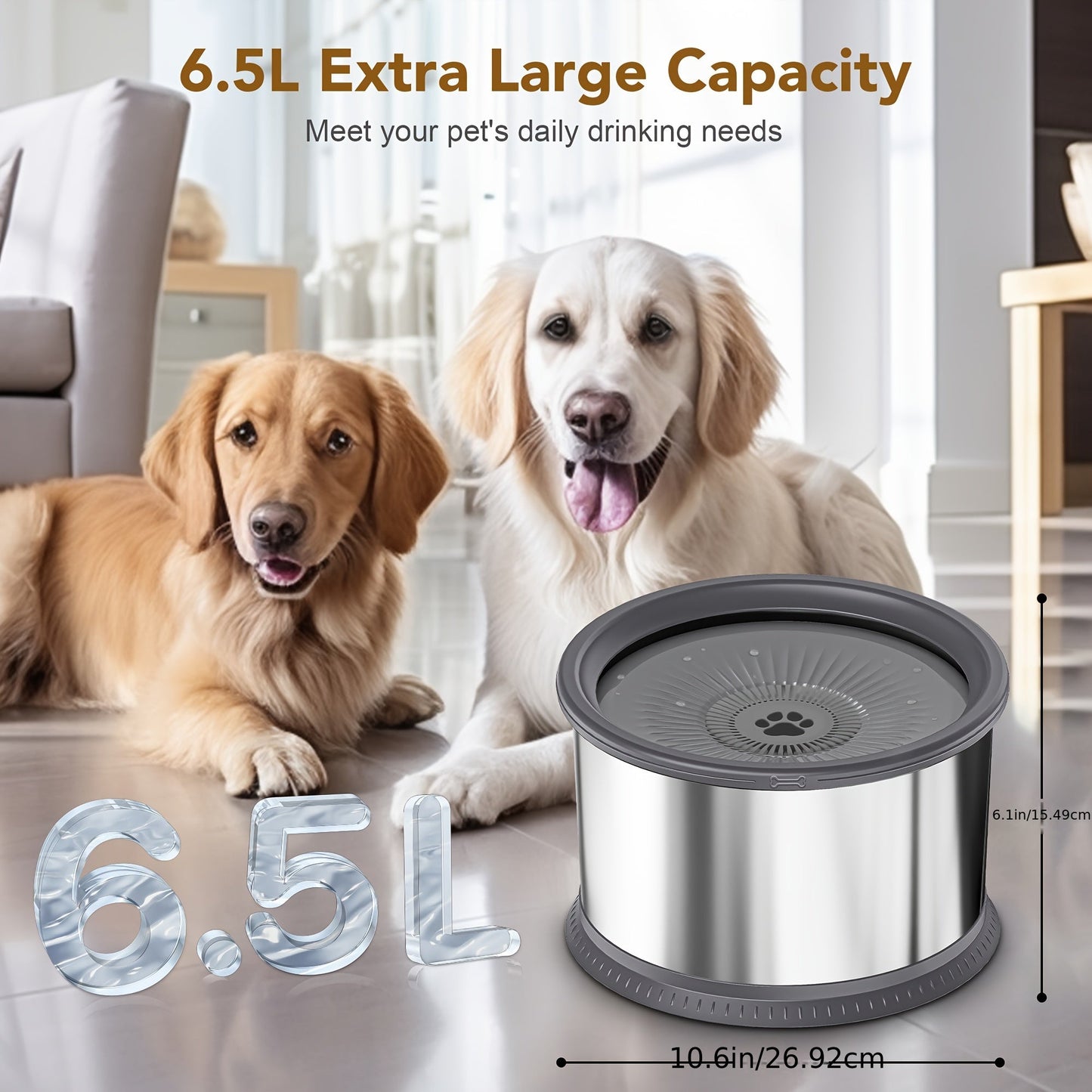 Extra Large Spill-Proof Dog Water Bowl-2