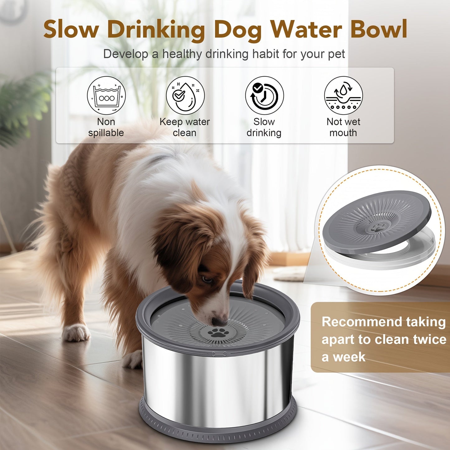 Extra Large Spill-Proof Dog Water Bowl-3