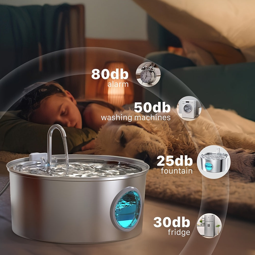 Pet Feeder Dog Water Fountain Stainless Steel